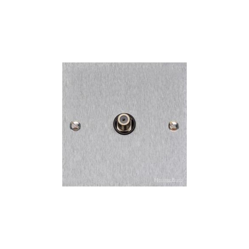Victorian Elite Range Satin Chrome Switches & Sockets, R03 - 1 Gang Satellite Socket by Heritage Brass By M-Marcus