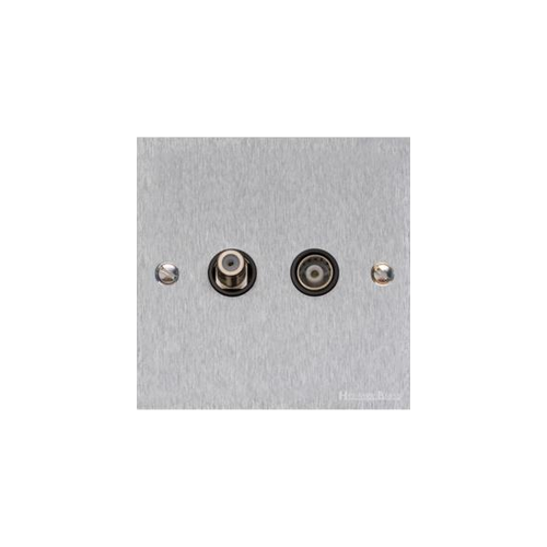 Victorian Elite Range Satin Chrome Switches & Sockets, R03 - TV/Satellite Socket by Heritage Brass By M-Marcus
