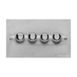 Victorian Elite Range Satin Chrome Switches & Sockets, R03 - 4 Gang Dimmer 250 watts (Compatible with halogen/ incandescent bulbs) by Heritage Brass By M-Marcus