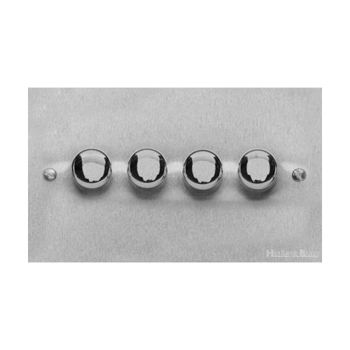 Victorian Elite Range Satin Chrome Switches & Sockets, R03 - 4G Multi Location Primary Dimmer by Heritage Brass By M-Marcus