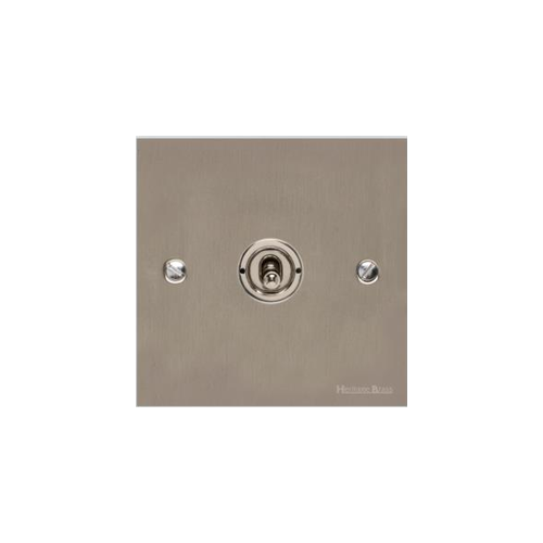 Victorian Elite Range Satin Nickel Switches & Sockets, R05 - 1 Gang Intermediate Toggle Switch by Heritage Brass By M-Marcus