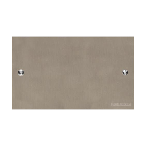 Victorian Elite Range Satin Nickel Switches & Sockets, R05 - Double Blank Plate by Heritage Brass By M-Marcus