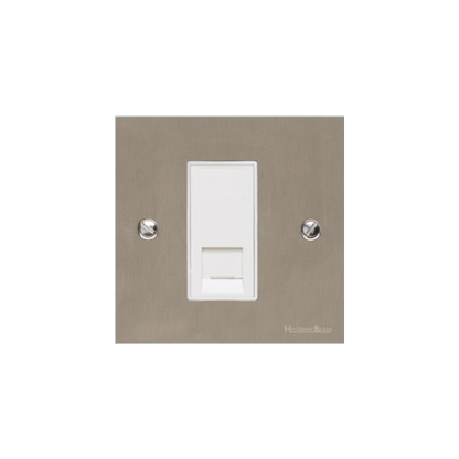 Victorian Elite Range Satin Nickel Switches & Sockets, R05 - 1 Gang CAT6 by Heritage Brass By M-Marcus