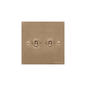 Victorian Elite Range Antique Brass Switches & Sockets, R91 - 2 Gang Toggle Switch by Heritage Brass By M-Marcus