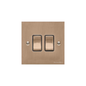 Victorian Elite Range Antique Brass Switches & Sockets, R91 - 2 Gang Rocker Switch by Heritage Brass By M-Marcus