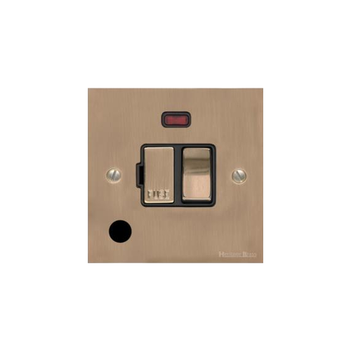 Victorian Elite Range Antique Brass Switches & Sockets, R91 - Switched Spur with Neon + Cord (13 Amp) by Heritage Brass By M-Marcus