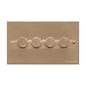 Victorian Elite Range Antique Brass Switches & Sockets, R91 - 4 Gang Dimmer 400 watts(Compatible with halogen/ incandescent bulbs) by Heritage Brass By M-Marcus