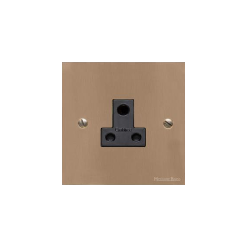 Victorian Elite Range Antique Brass Switches & Sockets, R91 - 5 Amp 3 Round Pin Socket by Heritage Brass By M-Marcus