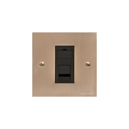 Victorian Elite Range Antique Brass Switches & Sockets, R91 - 1 Gang RJ11 by Heritage Brass By M-Marcus