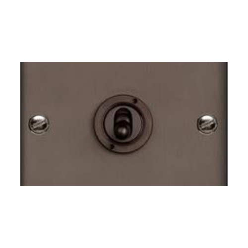 Stylist Bronze Raised Plate Range Switches & Sockets, RL9 - 1 Gang Intermediate Toggle Switch by Heritage Brass By M-Marcus
