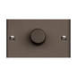 Stylist Bronze Raised Plate Range Switches & Sockets, RL9 - 1 Gang Dimmer 250 watts (Compatible with halogen/ incandescent bulbs) by Heritage Brass By M-Marcus