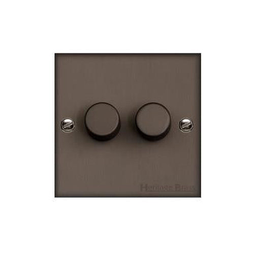 Stylist Bronze Raised Plate Range Switches & Sockets, RL9 - 2G Multi Location Secondary Dimmer by Heritage Brass By M-Marcus