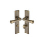 Charlbury Reeded Door Handle on Plate by M Marcus - Heritage Brass