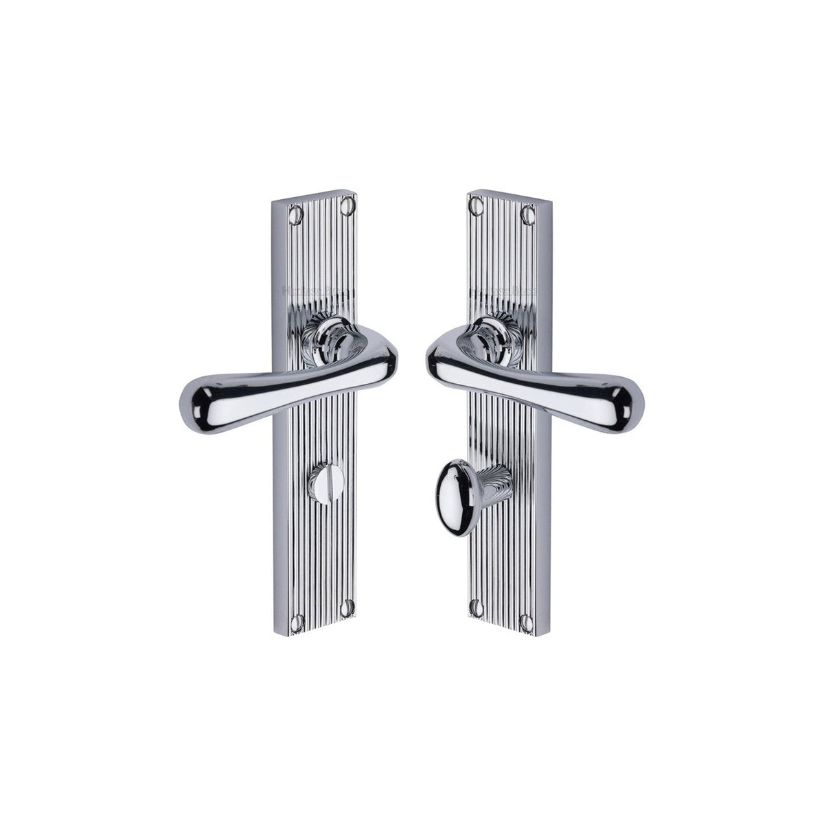 Charlbury Reeded Door Handle on Plate by M Marcus - Heritage Brass
