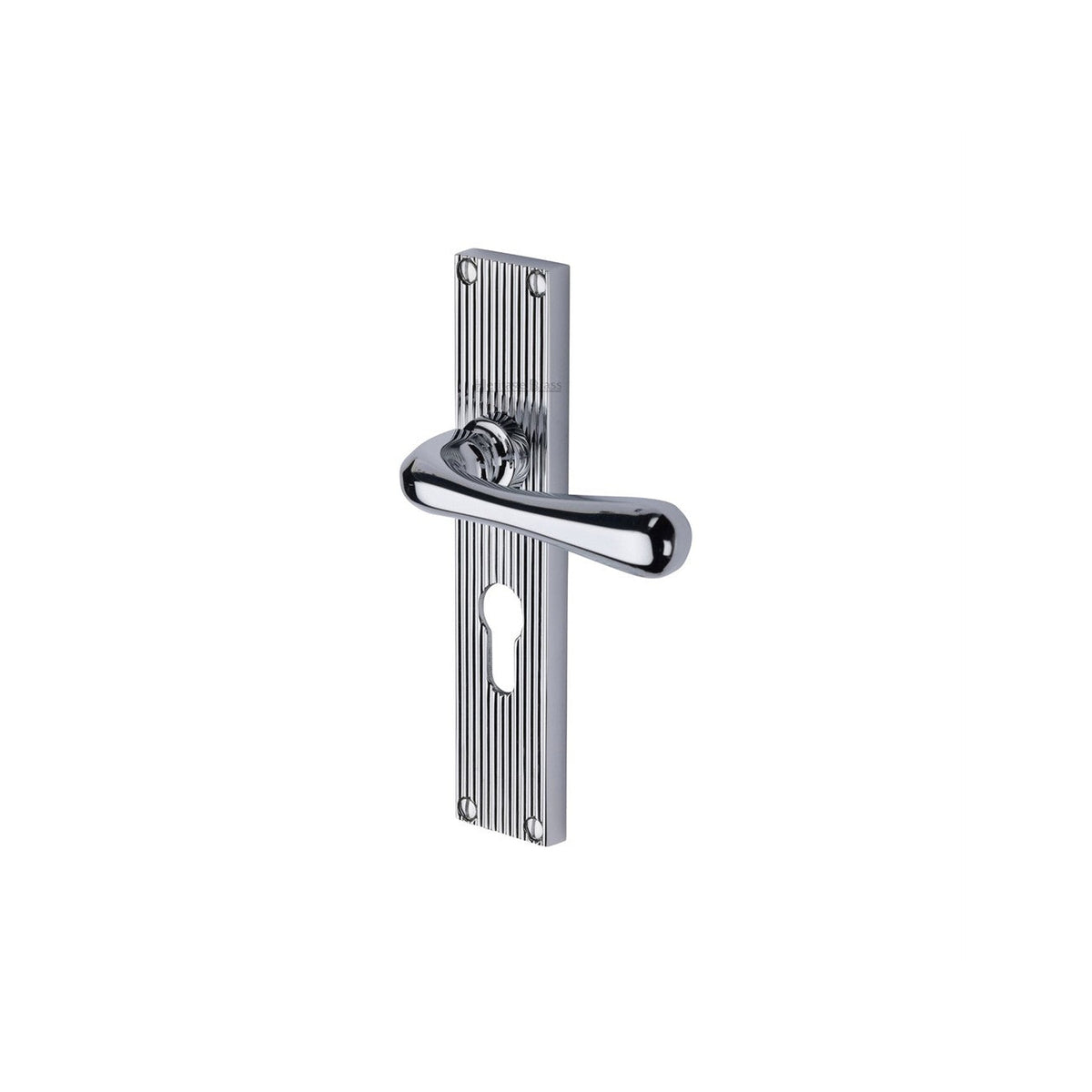 Charlbury Reeded Door Handle on Plate by M Marcus - Heritage Brass