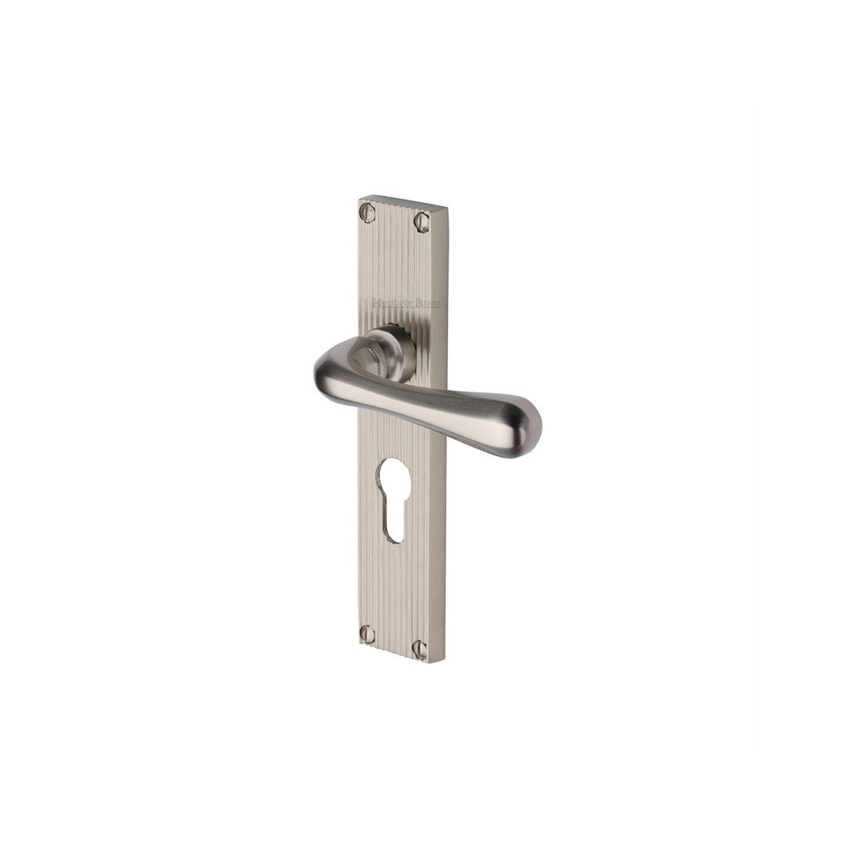 Charlbury Reeded Door Handle on Plate by M Marcus - Heritage Brass