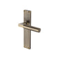 Bauhaus Reeded Door Handle on Plate by M Marcus - Heritage Brass