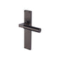 Bauhaus Reeded Door Handle on Plate by M Marcus - Heritage Brass