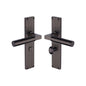 Bauhaus Reeded Door Handle on Plate by M Marcus - Heritage Brass