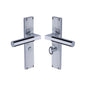 Bauhaus Reeded Door Handle on Plate by M Marcus - Heritage Brass