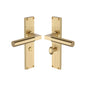 Bauhaus Reeded Door Handle on Plate by M Marcus - Heritage Brass