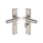 Bauhaus Reeded Door Handle on Plate by M Marcus - Heritage Brass