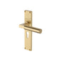 Bauhaus Reeded Door Handle on Plate by M Marcus - Heritage Brass