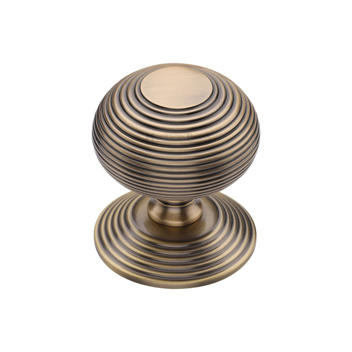 Reeded Centre Door Knob by M Marcus - Heritage Brass