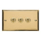 Elite Stepped Plate Range Polished Brass Switches & Sockets, S01 - 3 Gang Toggle Switch by Heritage Brass By M-Marcus