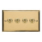 Elite Stepped Plate Range Polished Brass Switches & Sockets, S01 - 4 Gang Toggle Switch by Heritage Brass By M-Marcus