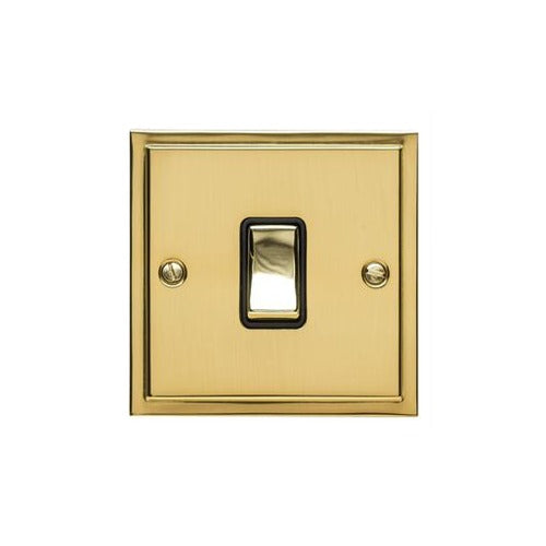 Elite Stepped Plate Range Polished Brass Switches & Sockets, S01 - 1 Gang Rocker Switch by Heritage Brass By M-Marcus