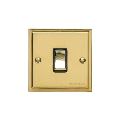Elite Stepped Plate Range Polished Brass Switches & Sockets, S01 - 20A Double Pole Switch by Heritage Brass By M-Marcus
