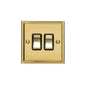 Elite Stepped Plate Range Polished Brass Switches & Sockets, S01 - 2 Gang Rocker Switch by Heritage Brass By M-Marcus