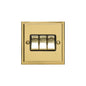 Elite Stepped Plate Range Polished Brass Switches & Sockets, S01 - 3 Gang Rocker Switch by Heritage Brass By M-Marcus