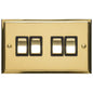 Elite Stepped Plate Range Polished Brass Switches & Sockets, S01 - 4 Gang Rocker Switch by Heritage Brass By M-Marcus