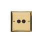 Elite Stepped Plate Range Polished Brass Switches & Sockets, S01 - 2 Gang TV Coaxial Socket by Heritage Brass By M-Marcus