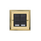 Elite Stepped Plate Range Polished Brass Switches & Sockets, S01 - 2 Gang Secondary Line Socket by Heritage Brass By M-Marcus