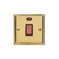 Elite Stepped Plate Range Polished Brass Switches & Sockets, S01 - 45A DP Cooker Switch with Neon (single plate) by Heritage Brass By M-Marcus