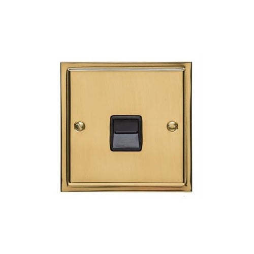 Elite Stepped Plate Range Polished Brass Switches & Sockets, S01 - 1 Gang Master Line Socket by Heritage Brass By M-Marcus