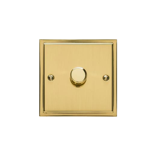 Elite Stepped Plate Range Polished Brass Switches & Sockets, S01 - 1 Gang Dimmer 400 watts (Compatible with halogen/ incandescent bulbs) by Heritage Brass By M-Marcus
