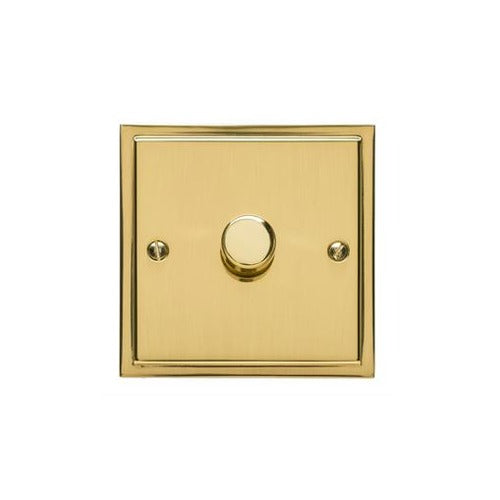 Elite Stepped Plate Range Polished Brass Switches & Sockets, S01 - 1 Gang TED Dimmer (Compatible with LED Lamps) by Heritage Brass By M-Marcus