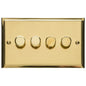 Elite Stepped Plate Range Polished Brass Switches & Sockets, S01 - 4G Multi Location Primary Dimmer by Heritage Brass By M-Marcus