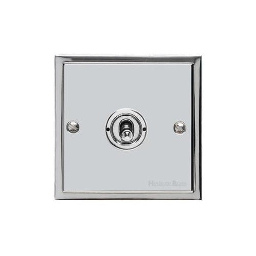 Elite Stepped Plate Range Polished Chrome Switches & Sockets, S02 - 1 Gang Toggle Switch by Heritage Brass By M-Marcus