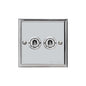 Elite Stepped Plate Range Polished Chrome Switches & Sockets, S02 - 2 Gang Toggle Switch by Heritage Brass By M-Marcus