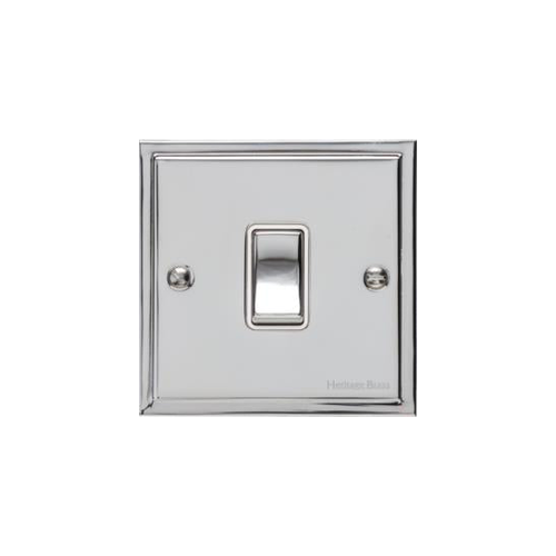 Elite Stepped Plate Range Polished Chrome Switches & Sockets, S02 - 1 Gang Intermediate Rocker Switch by Heritage Brass By M-Marcus