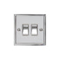 Elite Stepped Plate Range Polished Chrome Switches & Sockets, S02 - 2 Gang Rocker Switch by Heritage Brass By M-Marcus