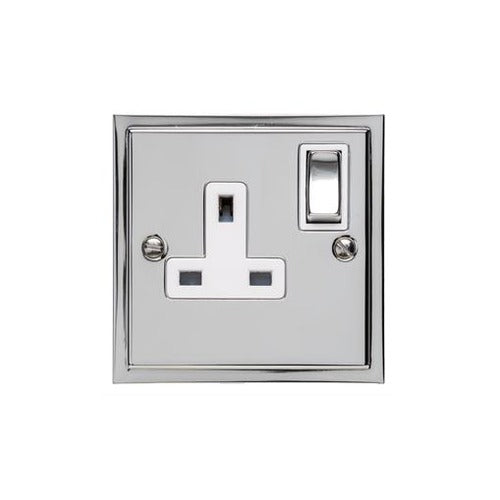 Elite Stepped Plate Range Polished Chrome Switches & Sockets, S02 - Single Socket (13 Amp) by Heritage Brass By M-Marcus