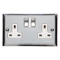 Elite Stepped Plate Range Polished Chrome Switches & Sockets, S02 - Double Socket (13 Amp) by Heritage Brass By M-Marcus