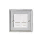 Elite Stepped Plate Range Polished Chrome Switches & Sockets, S02 - 2 Gang Secondary Line Socket by Heritage Brass By M-Marcus