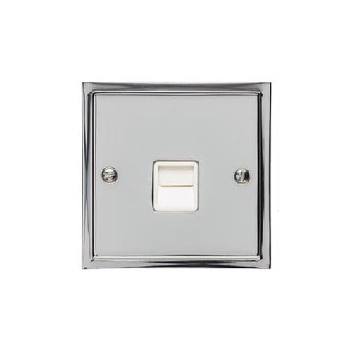 Elite Stepped Plate Range Polished Chrome Switches & Sockets, S02 - 1 Gang Master Line Socket by Heritage Brass By M-Marcus